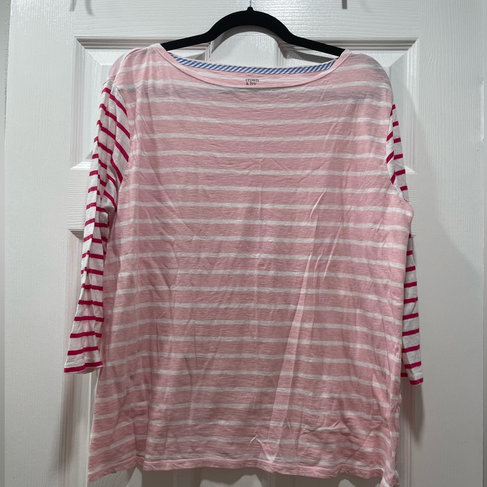 Pink striped Crown and Ivy shirt